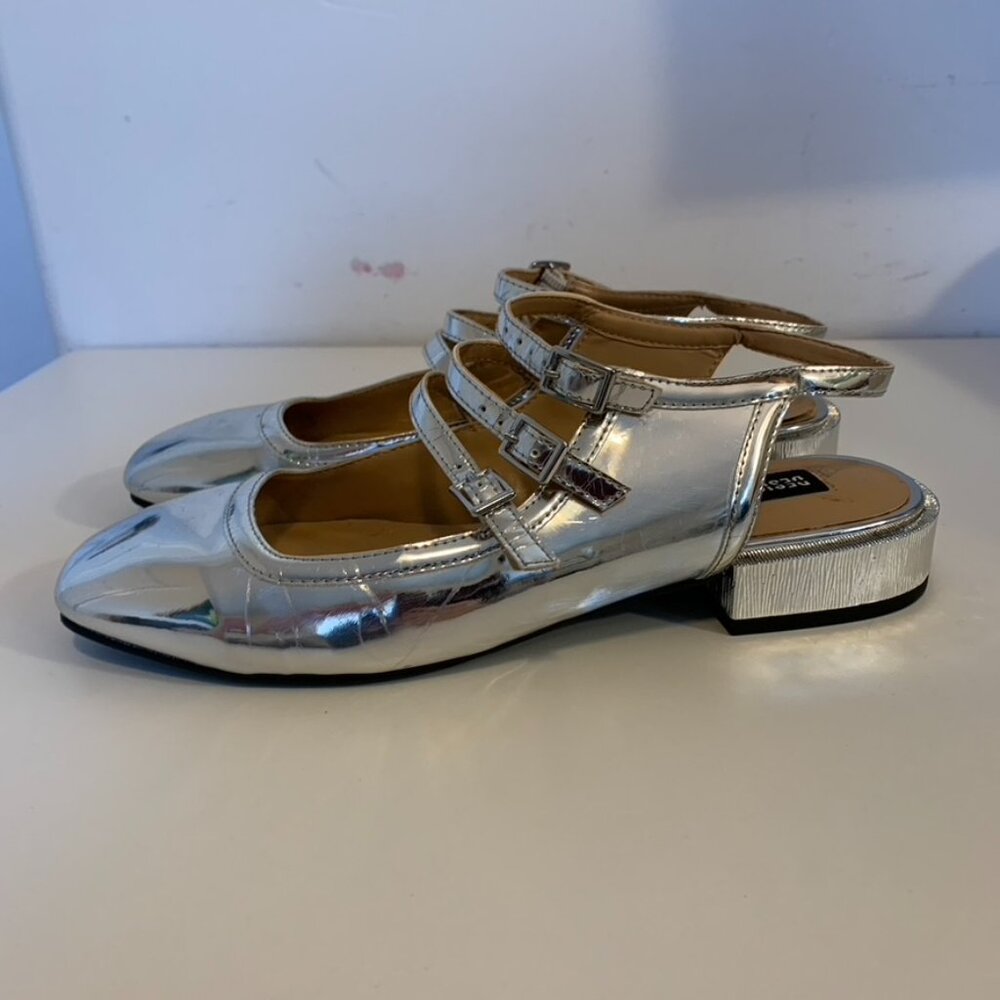 Design Lab Metallic Mary Janes Flats - Size 7 - Picture 3 of 9
